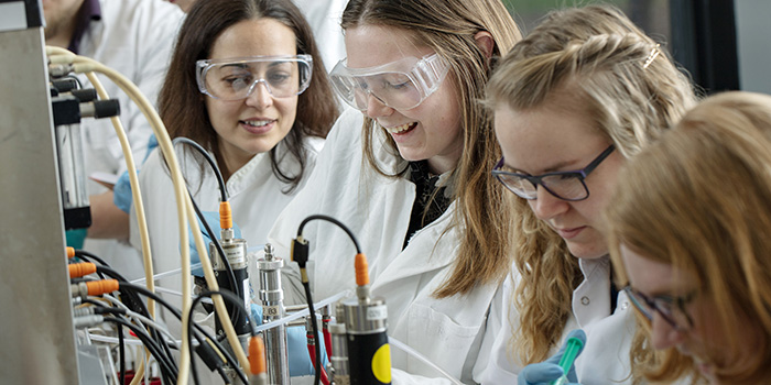 People working in lab