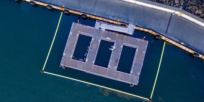 The test raft at CoaST Maritime Test Centre, Hundested Harbour, Denmark.
